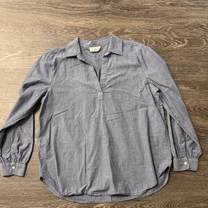 LOFT Chambray Blue Top
